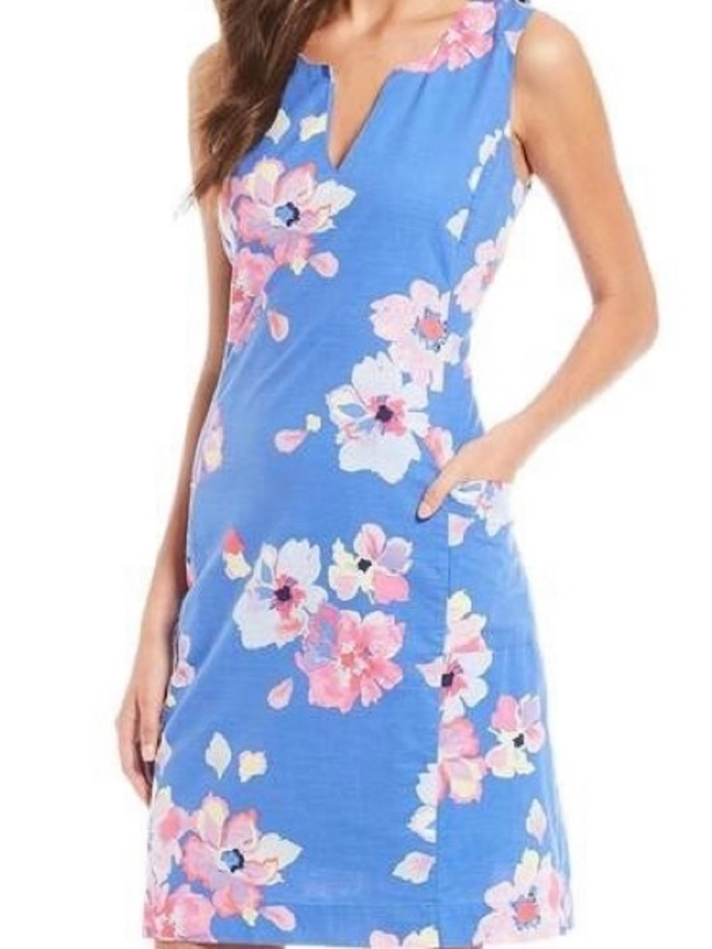 Joules Elayna Floral Shift Dress‎ Blue Pink Size 8